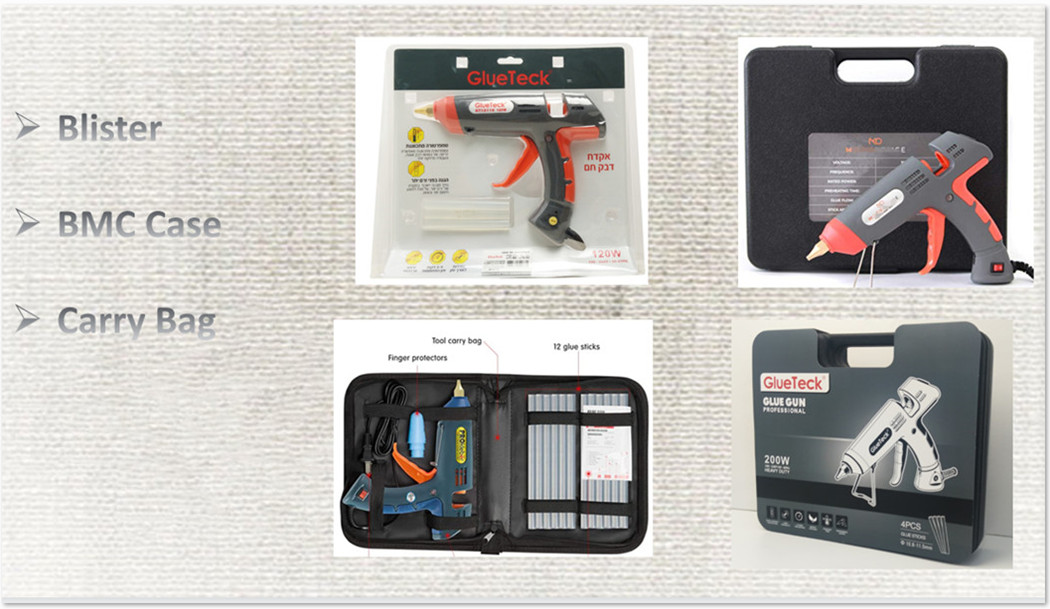packing of hot glue gun