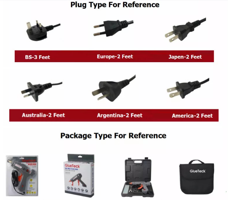 Different Plug Hot Melt Glue Gun