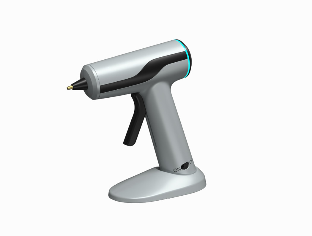 Magnetic base hot glue gun