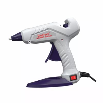 Dual temperature hot melt glue gun